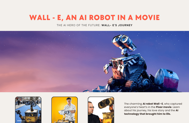 WALL-E, an AI Robot in a movie