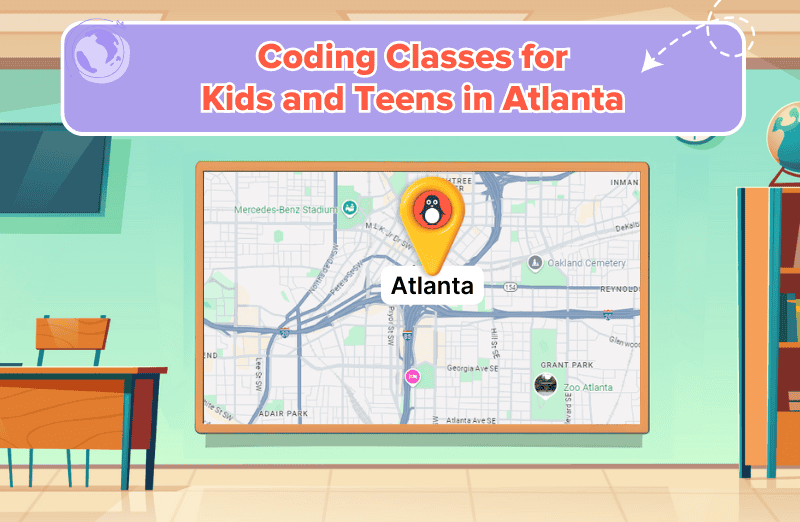 Map of coding classes for kids in Atlanta