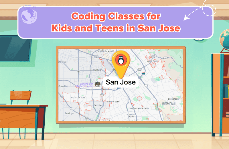 Map of coding classes for kids in San Jose