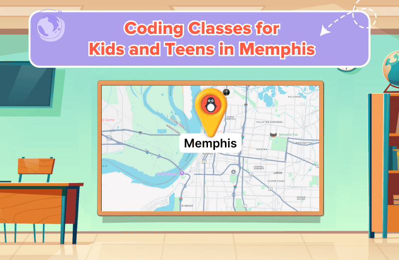 Map of coding classes kids Memphis 